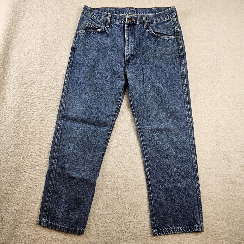 Rustler Jeans Men's 36x29 Blue Medium Wash Regular Fit Straight Leg‎ Work Wear
